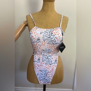 NWT ZAFUL Orange and Black Patterned Swimsuit (US 6)